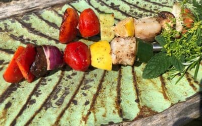 Bunte Grillspieße